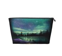 Celestial Night Leather Travel Toiletry Bag, Makeup Cosmetic Pouch with All-Over Print,Leather Material,Water-Resistant,Large Capacity Organizer for Women Men