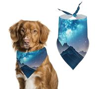 Celestial Night Sky Dog Bandanas for Feeding Grooming, Triangle Pet Bibs for Cats & Dogs Washable Fashion Pets Scarf for Party Travel 27.6 X 11.8 Inch