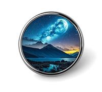 Celestial Night Sky Round Badge for Men Women, Durable & Stylish Lapel Pins, Lightweight Metal Badges for Shirts, Jackets, Hats