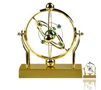 Celestial Orbit Perpetual Motion Pendulum - Kinetic Desk Sculpture, Cosmic Motion Machine Decoration, Space Inspired Physics Art for Office, Home, Classroom, Stress Relief (Gold)