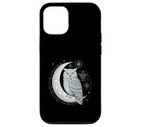 Celestial Owl Geometric Art Moon Phases and Cosmic Symbol Case for iPhone 12/12 Pro
