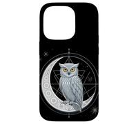 Celestial Owl Geometric Art Moon Phases and Cosmic Symbol Case for iPhone 14 Pro