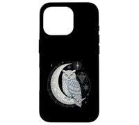 Celestial Owl Geometric Art Moon Phases and Cosmic Symbol Case for iPhone 16 Pro