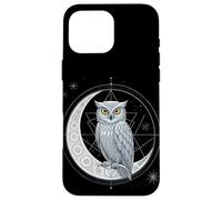 Celestial Owl Geometric Art Moon Phases and Cosmic Symbol Case for iPhone 16 Pro Max