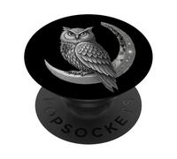 Celestial Owl Geometric Art Moon Phases and Cosmic Symbol PopSockets Adhesive PopGrip