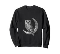 Celestial Owl Geometric Art Moon Phases and Cosmic Symbol Sweatshirt