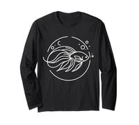 Celestial Pearl Danio Line Art Aquarist Long Sleeve T-Shirt
