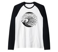 Celestial Pearl Danio Line Art Aquarist Raglan Baseball Tee