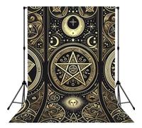 Celestial-Pentagrams-Stars 5x7ft Photography Backdrop, Photo Background With Rod Pocket, Foldable Studio Backdrop For Birthday, Wedding, Party Decoration