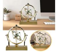 Celestial Perpetual Motion Machine Rotating Space Model Solar System Planet Art Desk Ornament Home Decoration (Gold, 22.5x22.9cm)