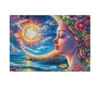 Celestial Personification 300 Piece Pack Classic Jigsaw Puzzle Starry Sun Bloom Couple Puzzle Partners Ultra Difficult Wall Decor Easter New Year Gift Thick Paperboard 300 PCS