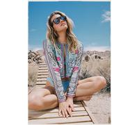 Celestial Placement Beaded Jacket NastyGal Turquoise 8