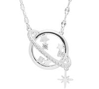 Celestial Planet Stars Silver Plated Necklace