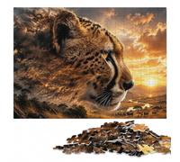 Celestial Prowler of The Savannah Wooden Puzzle 300 Pieces, Adult Jigsaw | Image-area sorting - less screen time at home on quiet evenings.