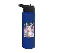 Celestial Rainbow Alpaca Llama Starry Night Stainless Steel Insulated Water Bottle
