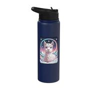 Celestial Rainbow Alpaca Llama Starry Night Stainless Steel Insulated Water Bottle