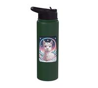 Celestial Rainbow Alpaca Llama Starry Night Stainless Steel Insulated Water Bottle