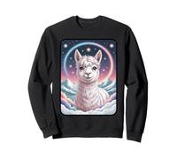 Celestial Rainbow Alpaca Llama Starry Night Sweatshirt