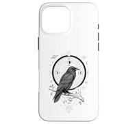 Celestial Raven Crow Bird Lunar Phases Astral Geometry Case for iPhone 16 Pro Max