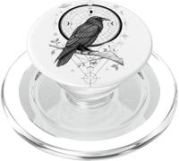 Celestial Raven Crow Bird Lunar Phases Astral Geometry PopSockets PopGrip for MagSafe
