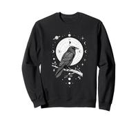 Celestial Raven Crow Bird Lunar Phases Astral Geometry Sweatshirt