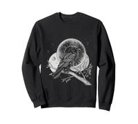 Celestial Raven Crow Bird Moon Sacred Geometry Art Sweatshirt