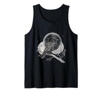 Celestial Raven Crow Bird Moon Sacred Geometry Art Tank Top