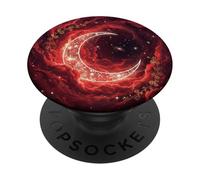 Celestial Red Moon Galaxy Boho Nebula Starry Night PopSockets Adhesive PopGrip