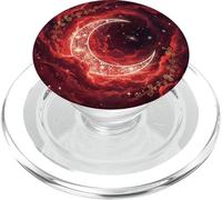 Celestial Red Moon Galaxy Boho Nebula Starry Night PopSockets PopGrip for MagSafe