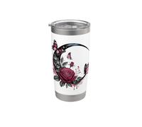 Celestial Rose Butterfly Crescent Moon Stainless Steel Insulated Tumbler
