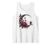 Celestial Rose Butterfly Crescent Moon Tank Top