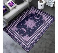 Celestial Rug for Bedroom - Moon Phase Area Carpet Sun and Moon Rugs for Room Sun Purple Carpet Celestial Home Decor Mats, 3x5 Feet