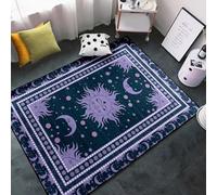 Celestial Rug for Bedroom - Moon Phase Area Carpet Sun and Moon Rugs for Room Sun Purple Carpet Celestial Home Decor Floor Mats, 2.5x4 Feet