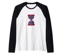 Celestial Sands Hourglass Cosmic Time Flow Starry Raglan Baseball Tee