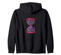 Celestial Sands Hourglass Cosmic Time Flow Starry Zip Hoodie