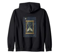Celestial Sands Hourglass Cosmic Time Flow Starry Zip Hoodie
