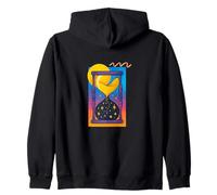 Celestial Sands Hourglass Cosmic Time Flow Starry Zip Hoodie