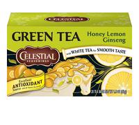 Celestial Seasonings Honey Lemon Ginseng Green Tea with White Tea | 20 Tea Bags