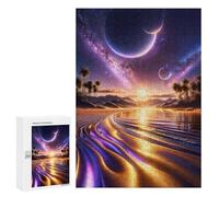Celestial Shores: Seasonal Gift, 300 PCS Decorative Wooden Puzzle, for Screen-Free Relaxation at Home