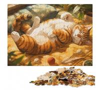 Celestial Sleeping Ginger Cat and Stars Jigsaw Puzzle, 500 Pieces | Thoughtful year-end gift: screen-free home activity on weekends.