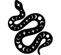 Celestial Snake with Moon Phases Vinyl Decal Sticker for Car/Window/Wall (White Matt)