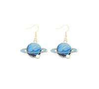 Celestial Space Dangle Earrings Cute Moon Star Planet Earrings for Women Crescent Moon Planet Earringa Bohemian Statement Space Jewelry, Metal, no