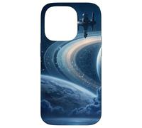 Celestial Space Station Zodiac Sci-Fi Saturn Case for iPhone 14 Pro