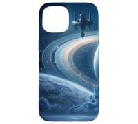 Celestial Space Station Zodiac Sci-Fi Saturn Case for iPhone 15