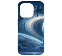 Celestial Space Station Zodiac Sci-Fi Saturn Case for iPhone 15 Pro