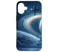 Celestial Space Station Zodiac Sci-Fi Saturn Case for iPhone 16 Plus