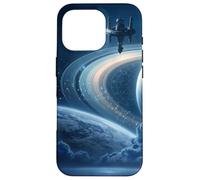 Celestial Space Station Zodiac Sci-Fi Saturn Case for iPhone 16 Pro