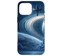 Celestial Space Station Zodiac Sci-Fi Saturn Case for iPhone 16 Pro Max