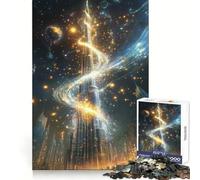 Celestial Spiral - Mystical Burj Khalifa Nightscape Jigsaw 1000 Pieces for Teenagers Thought Training Leisure Activity Snug Fit Great Gift size 38x26cm