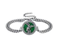 CELESTIAL St Michael/St Christopher/San Benito/Virgin Mary Bracelet for Men Women Religious Catholic Protection Amulet Jewelry Gifts, One Size, silver plated copper, malachite